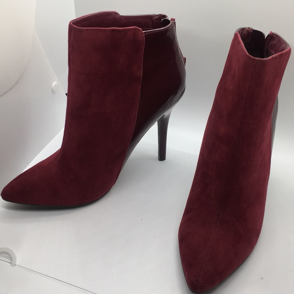 C Label Maroon Booties
